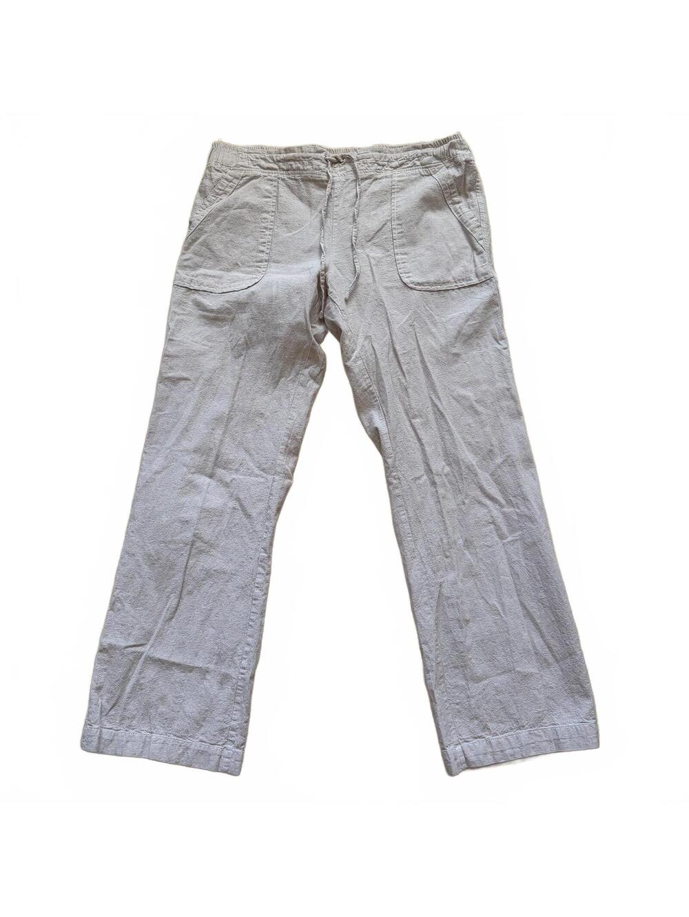 Pure Amici Drawstring Pants Coastal Minimalist Linen Cotton Blend Women's Medium